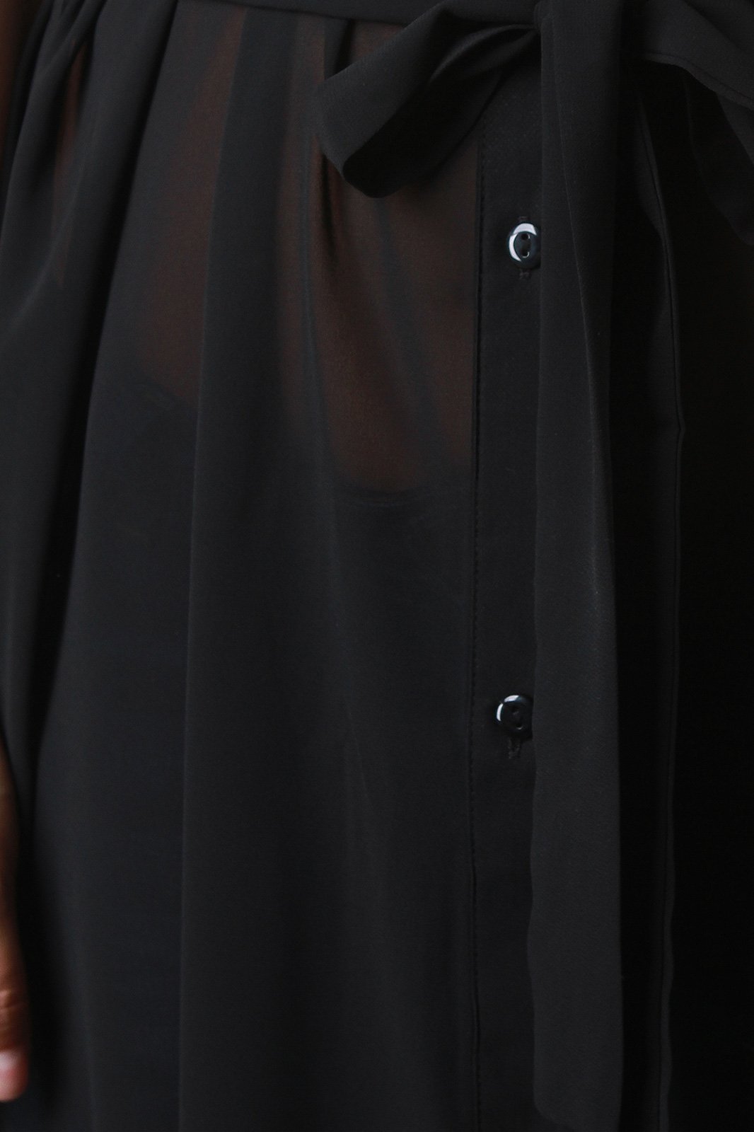 Semi-Sheer Sleeveless Button Up Maxi Top