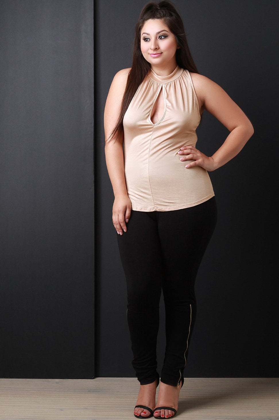 Mock Neck Keyhole Top - NoveltyOne