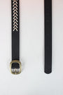 Woven Contrast Vegan Leather Belt