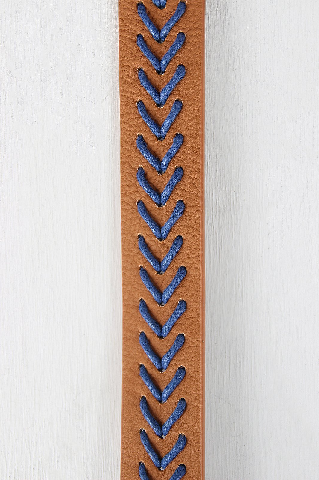 Woven Contrast Vegan Leather Belt