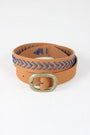 Woven Contrast Vegan Leather Belt