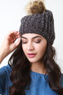 Fur Pom Pom Chunky Knit Beanie - NoveltyOne