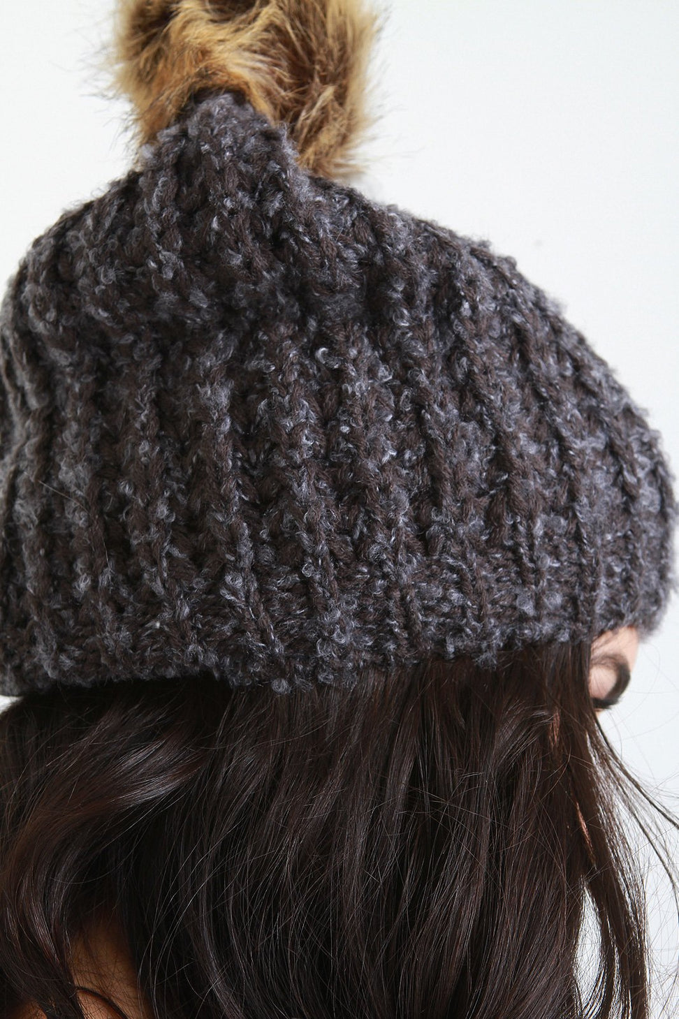 Fur Pom Pom Chunky Knit Beanie - NoveltyOne