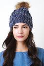 Fur Pom Pom Chunky Knit Beanie - NoveltyOne