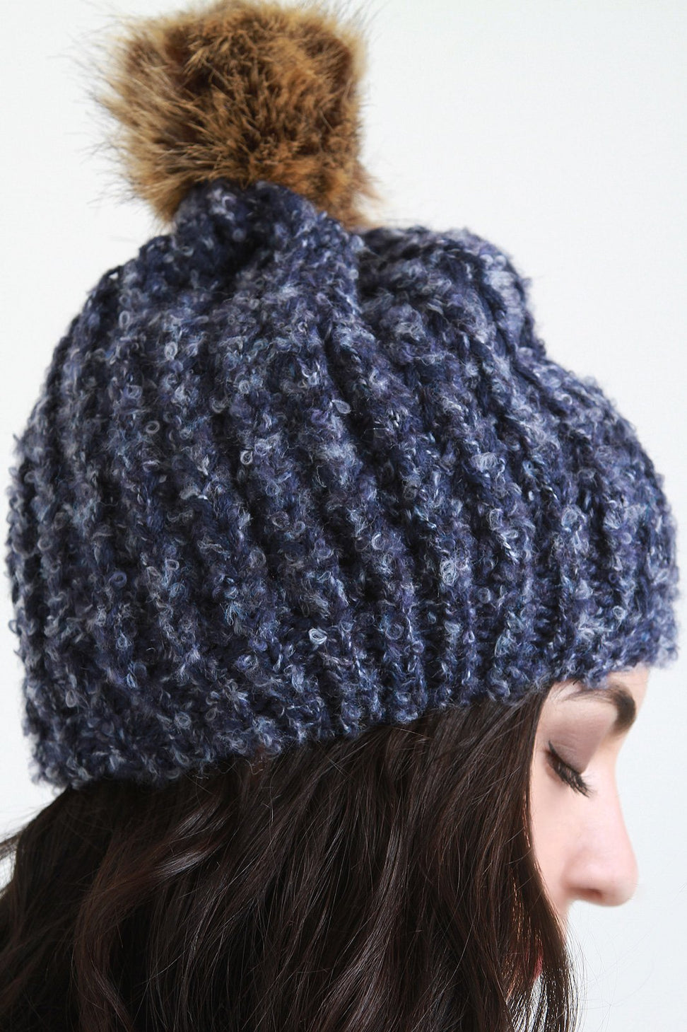 Fur Pom Pom Chunky Knit Beanie - NoveltyOne