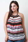 Semi Sheer Striped Trapeze Top