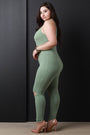 Knee Slit Sleeveless Jumpsuit