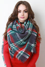 Multi Colored Plaid Blanket Scarf - NoveltyOne