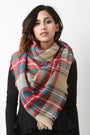 Multi Colored Plaid Blanket Scarf - NoveltyOne