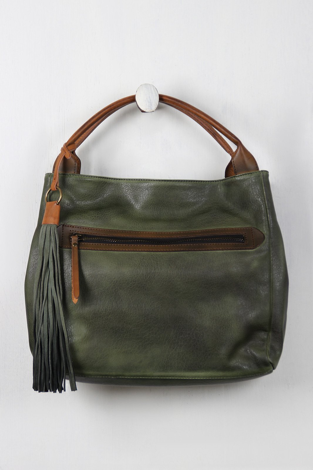 Distressed Vegan Leather Tassel Bag - NoveltyOne