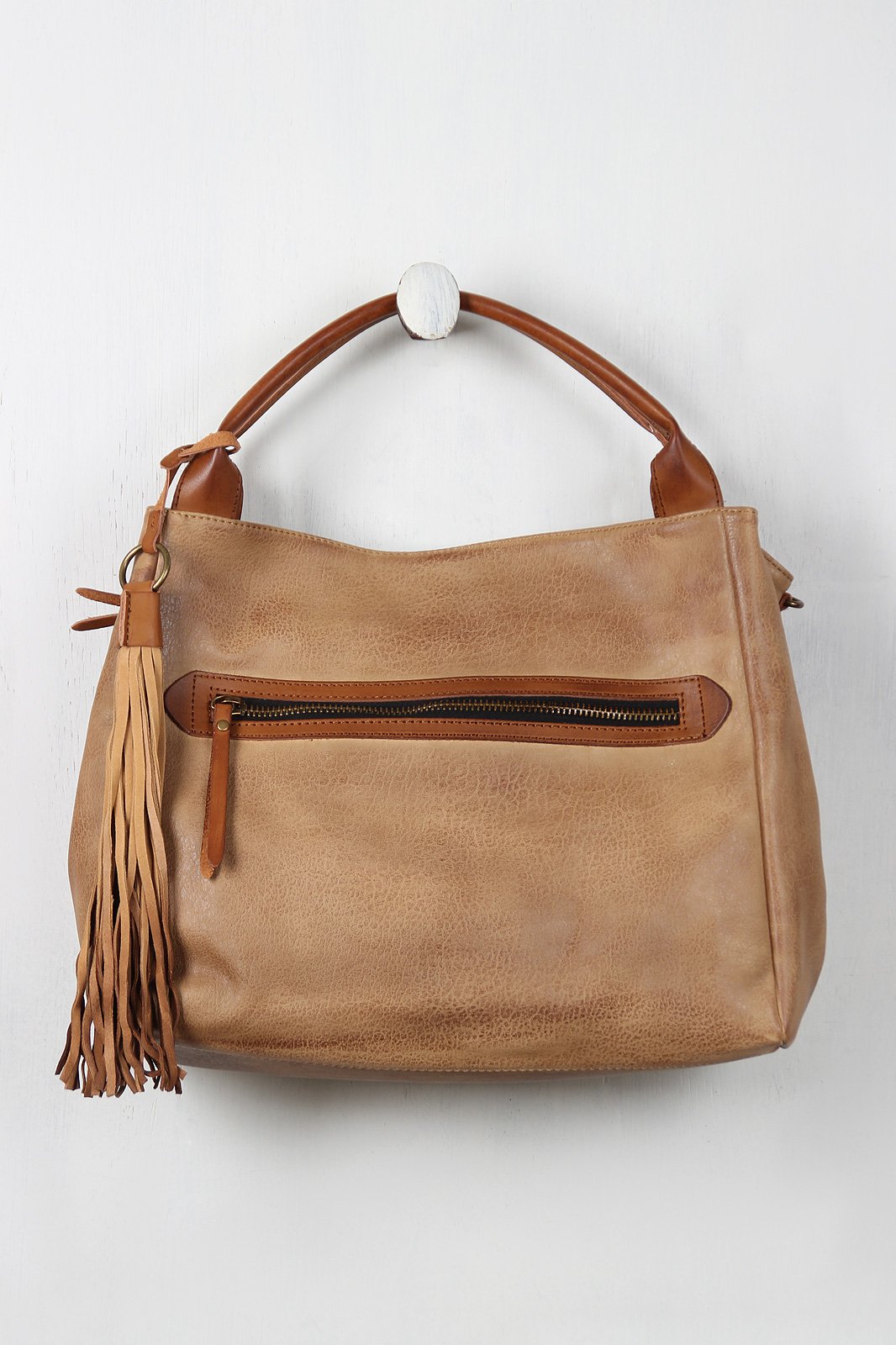 Distressed Vegan Leather Tassel Bag - NoveltyOne