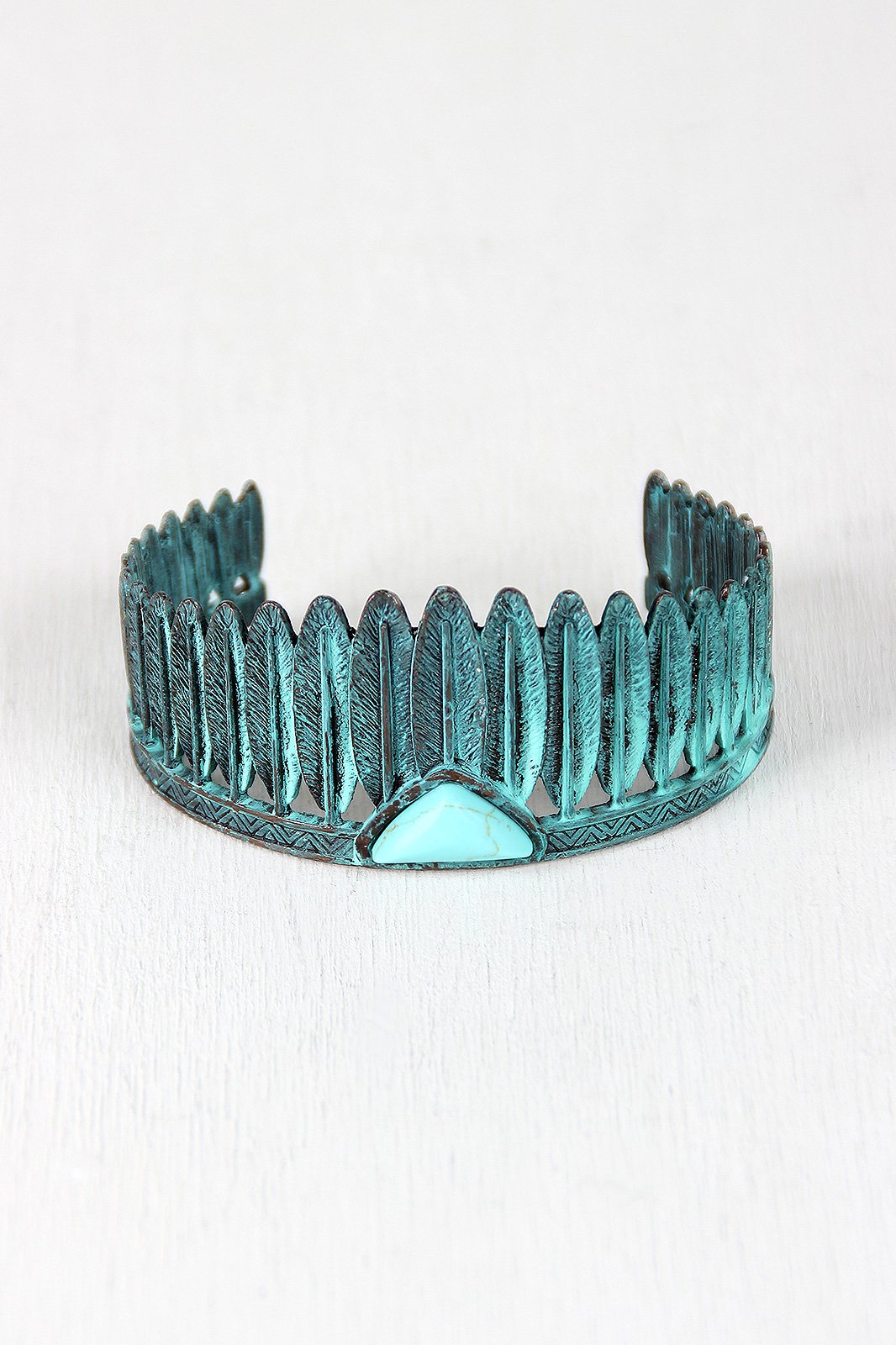 Native Feathers and Marble Cuff Bracelet - NoveltyOne