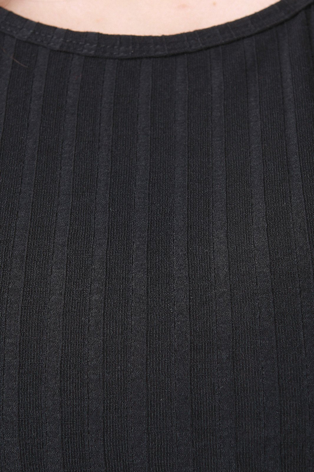 Rib Knit Sleeveless Dress With Choker