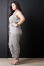 Distressed Hole Mock Neck Sleeveless Jumpsuit - NoveltyOne