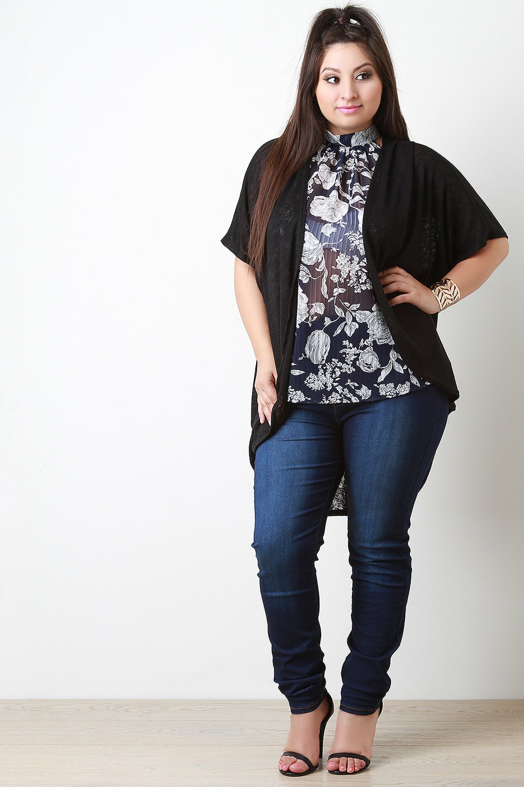 Dolman Sleeves Open Front Knit Cardigan - NoveltyOne