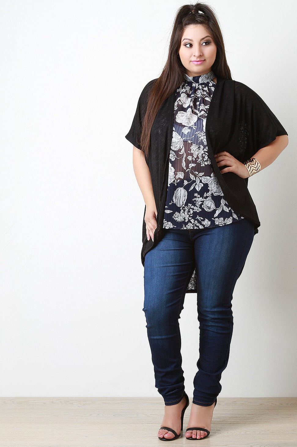 Dolman Sleeves Open Front Knit Cardigan - NoveltyOne