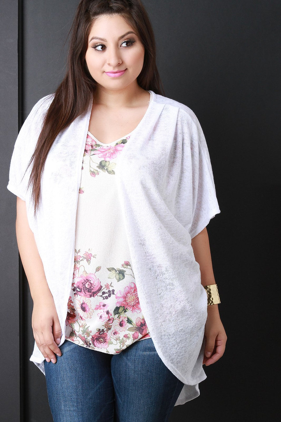 Dolman Sleeves Open Front Knit Cardigan - NoveltyOne