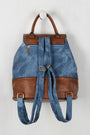 Denim Printed Vegan Leather Drawstring Backpack - NoveltyOne