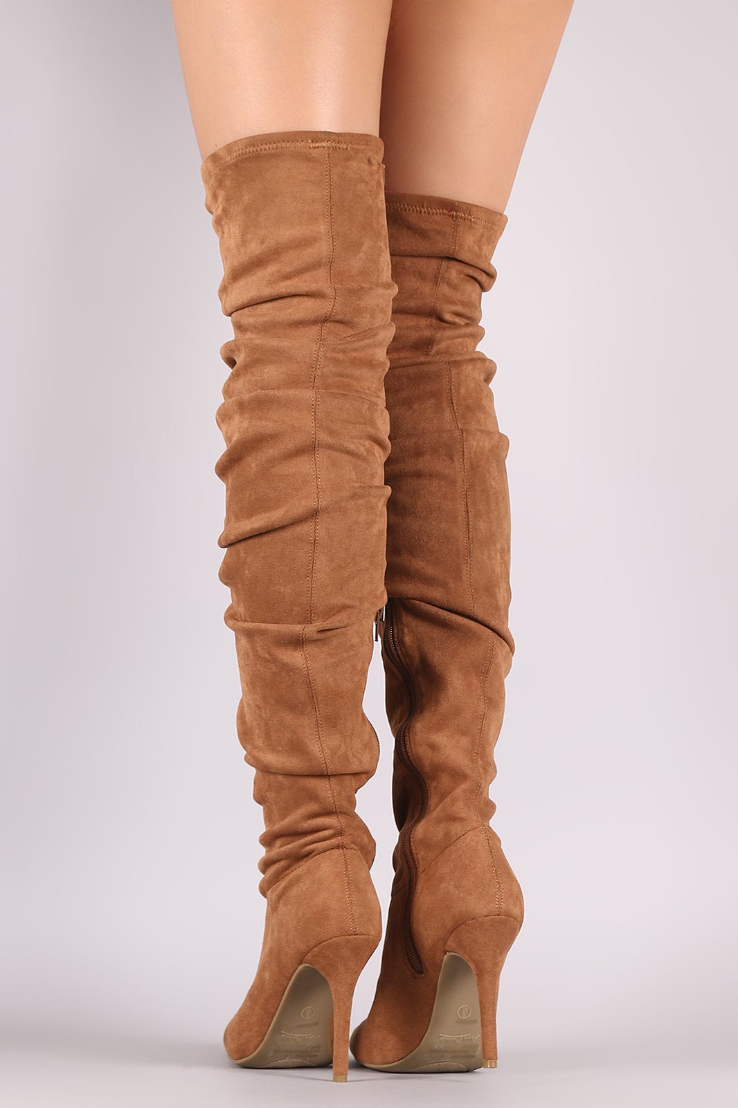 Anne Michelle Suede Slouchy Pointy Toe Stiletto Boots