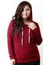 Distressed Rib Knit Longsleeve Hoodie Top - NoveltyOne