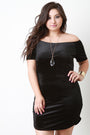 Velvet Rib Knit Off The Shoulder Mini Dress