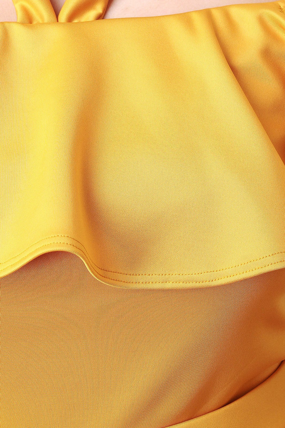 Off The Shoulder Halter Strap Ruffle Crop Top