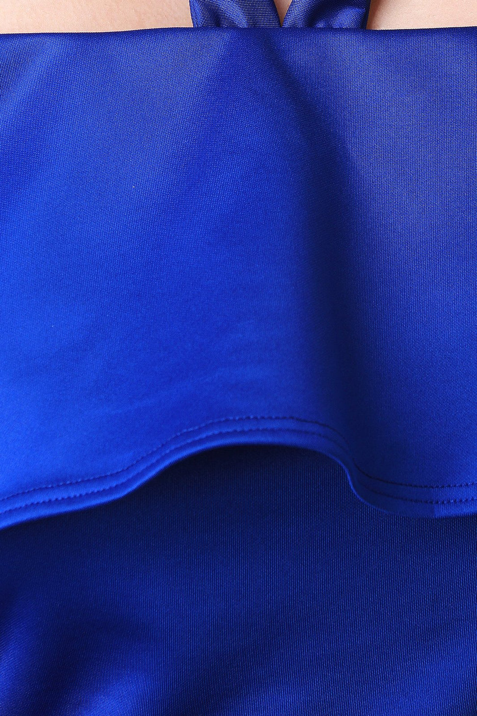 Off The Shoulder Halter Strap Ruffle Crop Top