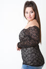 Long Sleeve Lace Bardot Top - NoveltyOne