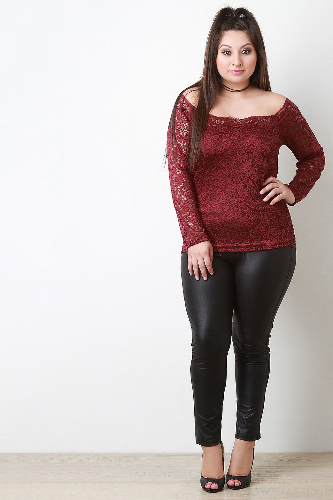 Long Sleeve Lace Bardot Top - NoveltyOne