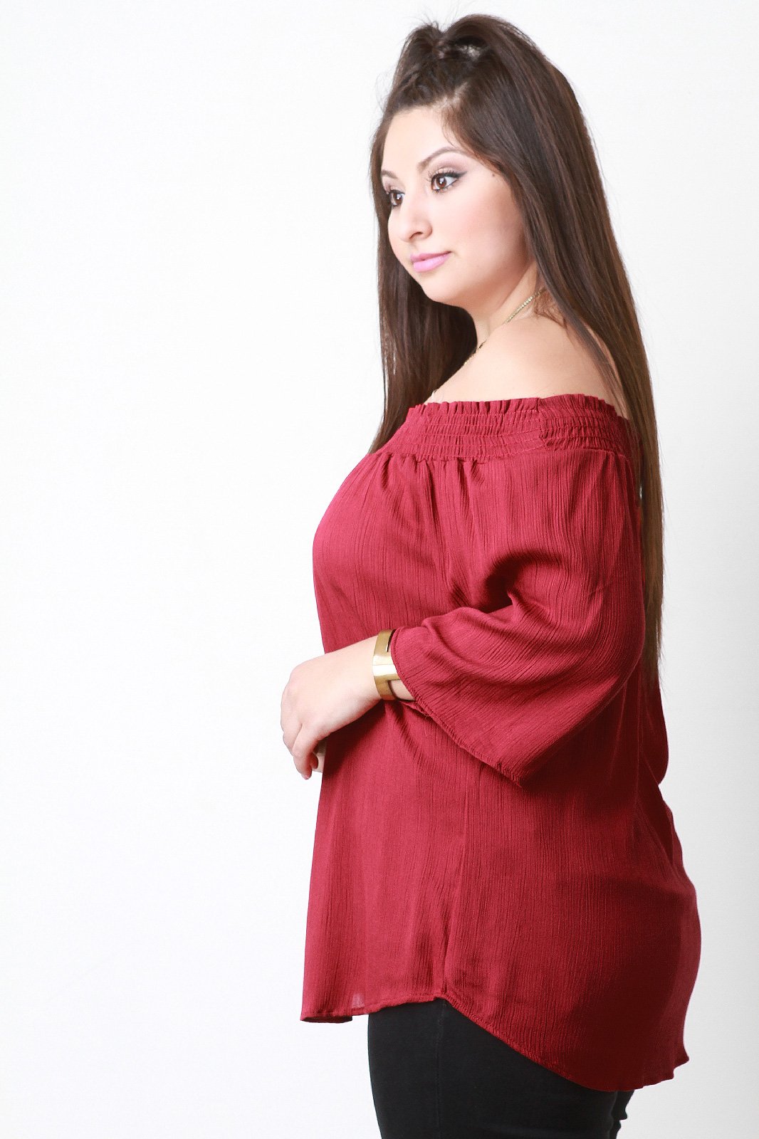 Off the Shoulder Gauze Blouse Top