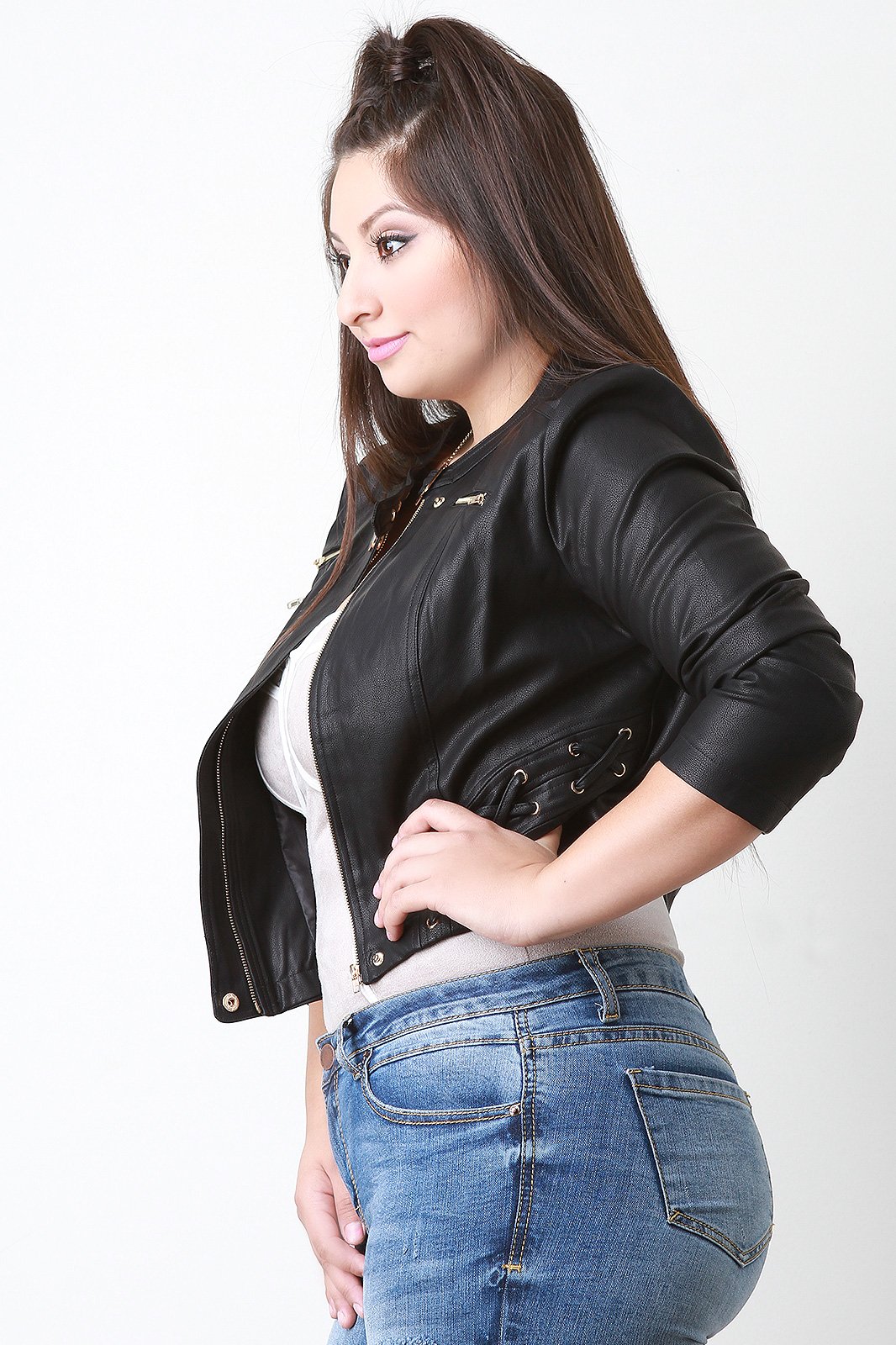 Edgy Leather Moto Jacket