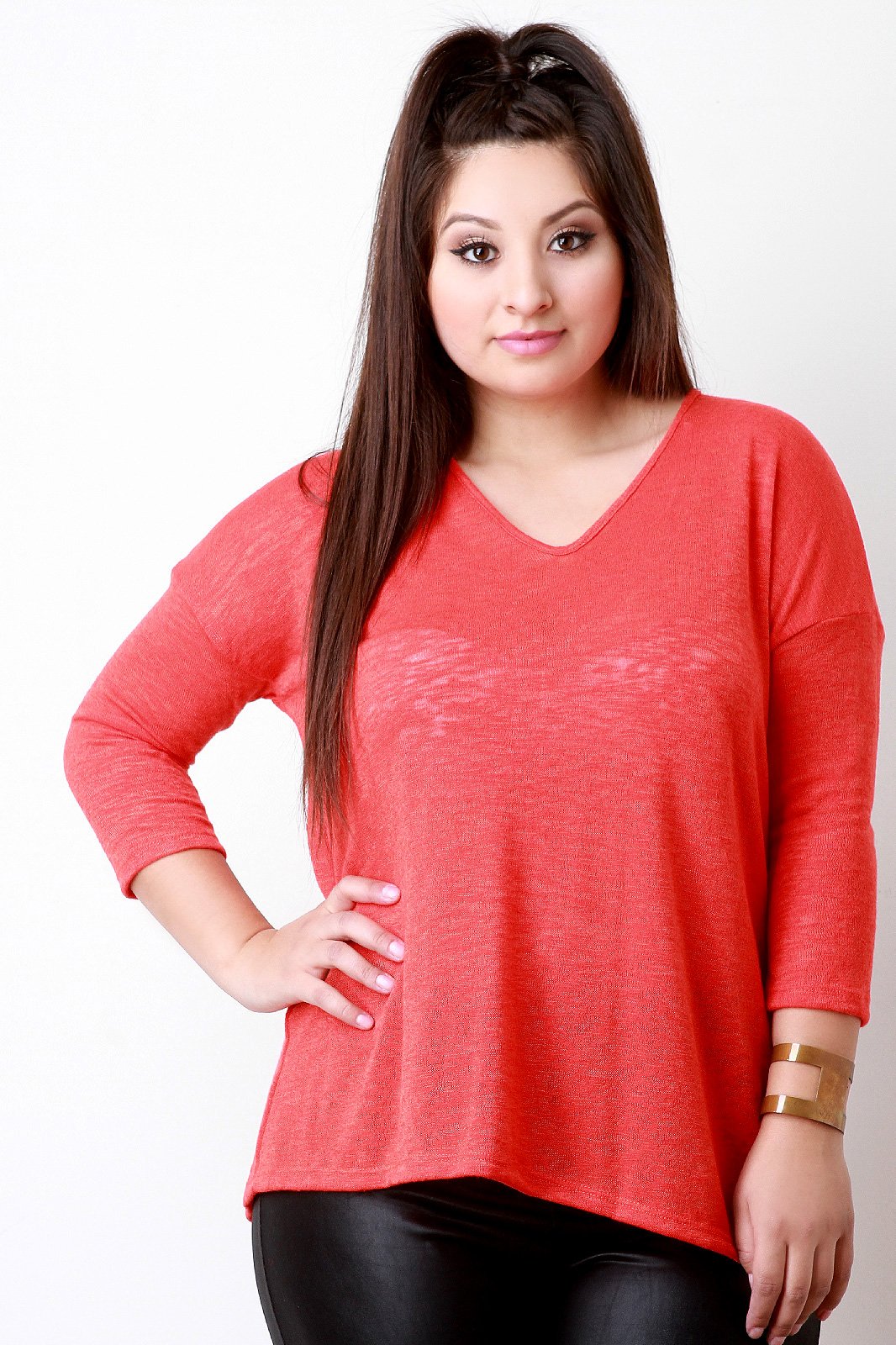 Crochet Slub Knit Sweater Top