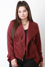 Zip Up Handkerchief Blazer Jacket