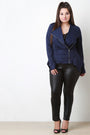 Zip Up Handkerchief Blazer Jacket