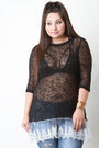 Lace Open-Knit Sweater Top