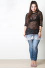 Lace Open-Knit Sweater Top