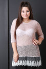 Lace Open-Knit Sweater Top