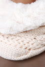 Chunky Knit Fur Lined Circle Scarf