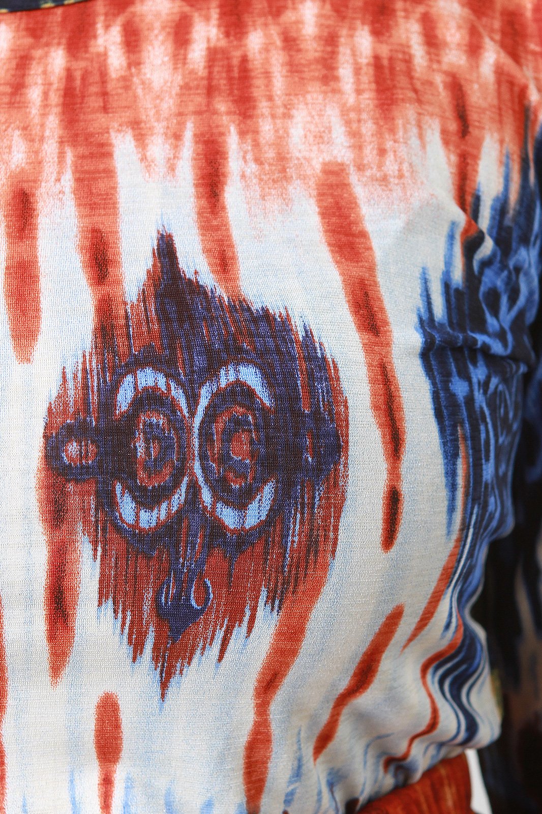 Tie Dye Stretch Knit Long Sleeve Crop Top