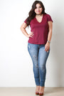 Plus Size Seamless V-Neck Top