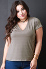 Plus Size Seamless V-Neck Top