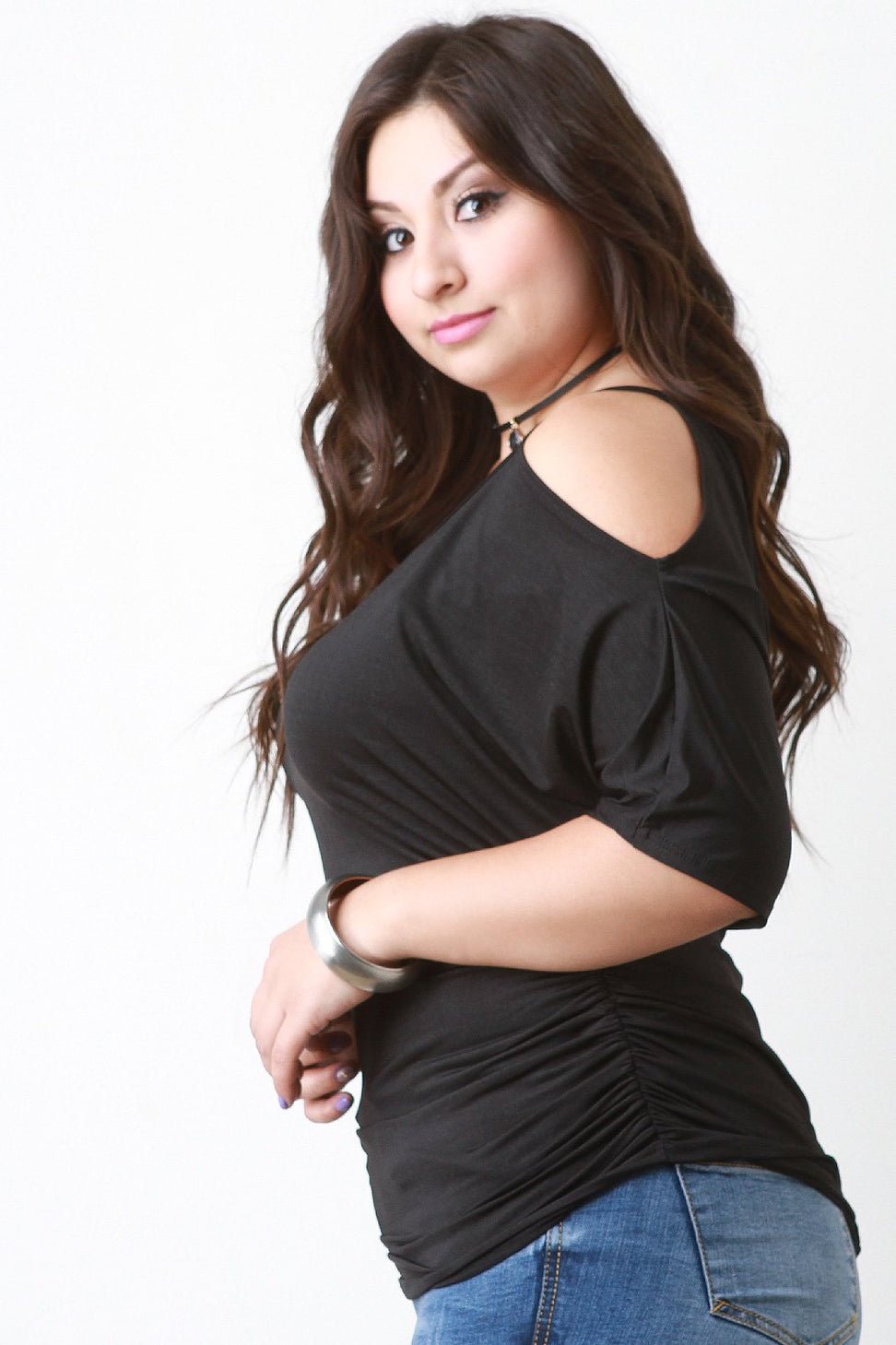 Cold Shoulder Choker Top