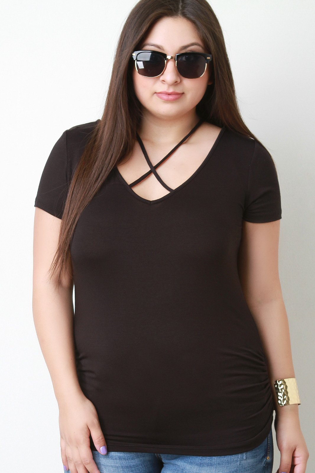 Lattice Caged Yoke Top