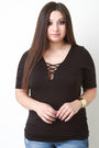 Jersey Knit Crisscross V-Neckline Top