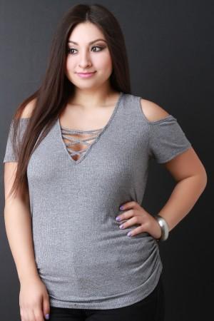 Open Shoulder Criss Cross Neck Top