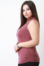 Choker Keyhole-Front Ruched Sleeveless Top