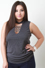 Lattice Choker Sleeveless Top