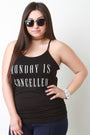 Sleeveless Monday Is Cancelled Print Top