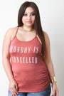 Sleeveless Monday Is Cancelled Print Top