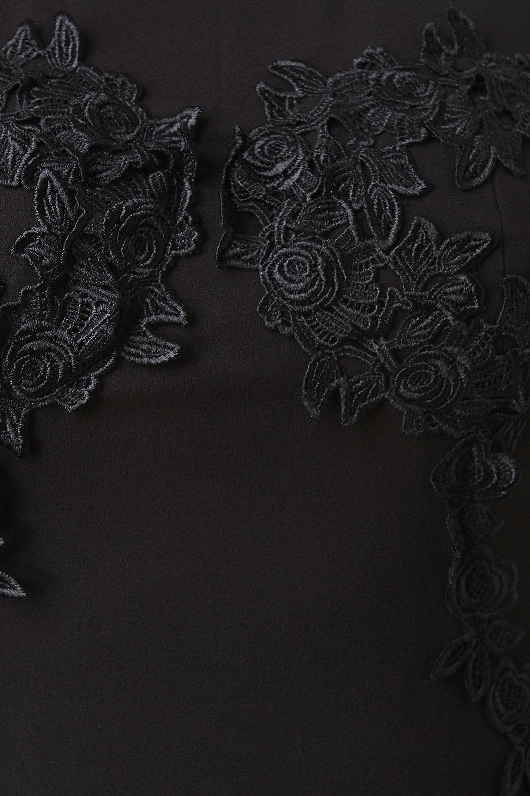 Floral Applique Mesh Sleeves Sheath Dress - NoveltyOne